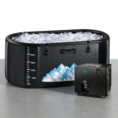 Cold Plunge Tub Built for Recovery Therapy, 248 Gallon Capacity, 1 HP Chiller, WiFi Control, Portable