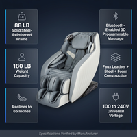 Blue Faux Leather Zero Gravity Recliner 3D Programmable Massage Chair — Results & Stats