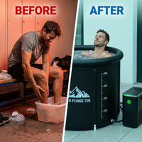 Cold Plunge Tub, 248 Gallon, 1 Horsepower, Heavy-Duty Ice Bath Tub for Athletes with Hot & Cold, Portable Inflatable Plunge Chiller with Water Treatment Kit, Immersion Therapy, Wifi (Black, 1 Set) — Before & After