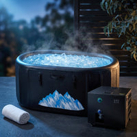 Cold Plunge Tub, 248 Gallon, 1 Horsepower, Heavy-Duty Ice Bath Tub for Athletes with Hot & Cold, Portable Inflatable Plunge Chiller with Water Treatment Kit, Immersion Therapy, Wifi (Black, 1 Set) — Studio Shot