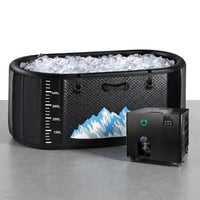 Cold Plunge Tub, 248 Gallon, 1 Horsepower, Heavy-Duty Ice Bath Tub for Athletes with Hot & Cold, Portable Inflatable Plunge Chiller with Water Treatment Kit, Immersion Therapy, Wifi (Black, 1 Set) — Studio Shot