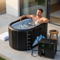 Cold Plunge Tub, 248 Gallon, 1 Horsepower, Heavy-Duty Ice Bath Tub for Athletes with Hot & Cold, Portable Inflatable Plunge Chiller with Water Treatment Kit, Immersion Therapy, Wifi (Black, 1 Set) — Lifestyle
