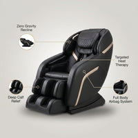 Massage Chair Built for Total Body Relief, Zero Gravity, Heat Therapy, Multiple Airbags, 5 Auto Programs — infographic