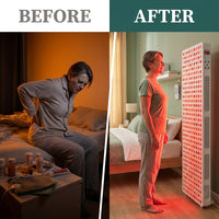 Red Light Therapy Full Body Panel, 480/630/660/810/830/850/1060Nm Blue Red near Infrared Light Device with 480 Dual Chip Clinical Grade Leds, Remote Control, Timer for Face, Body, BO-2400 — Before & After