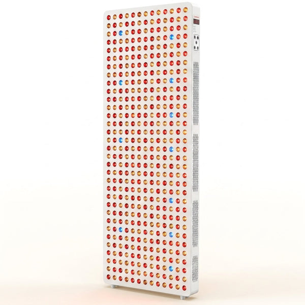 Red Light Therapy Full Body Panel, 480/630/660/810/830/850/1060Nm Blue Red near Infrared Light Device with 480 Dual Chip Clinical Grade Leds, Remote Control, Timer for Face, Body, BO-2400 — Studio Shot