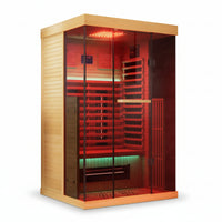 Infrared Sauna Built for Home Wellness, Canadian Hemlock, Full Spectrum Heating, Red Light Therapy, 1-2 Person